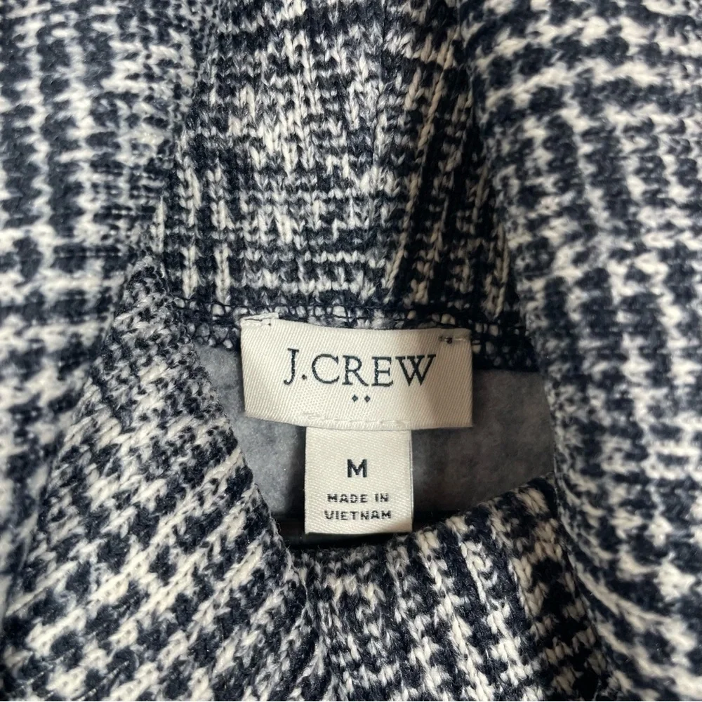 J.Crew Funnel Neck Pullover Sweater Plaid Fleece, Womens Size M.  # 7_7